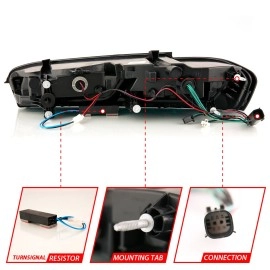 Anzo 321349 - LED Tail Lights (Black Housing, Clear / Red Lens)