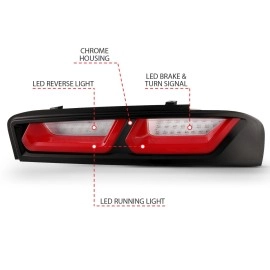 Anzo 321349 - LED Tail Lights (Black Housing, Clear / Red Lens)