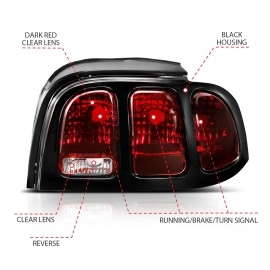 Anzo 321350 - LED Tail Lights (Black Housing, Clear / Red Lens)