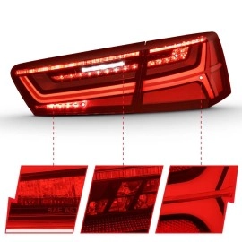 Anzo 321353 - LED Tail Lights w/ Sequential Turn Signal (Black Housing, Clear / Red Lens)