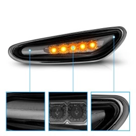 Anzo 511074 - LED Side Marker Lights (Chrome Housing, Smoke Lens)