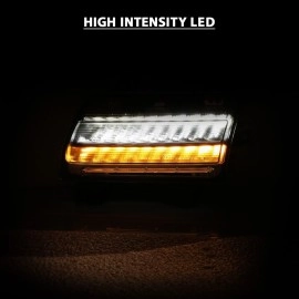 Anzo 511082 - LED Fender Turn Signal Lights w/ Sequential Turn Signal (Chrome Housing, Clear Lens)