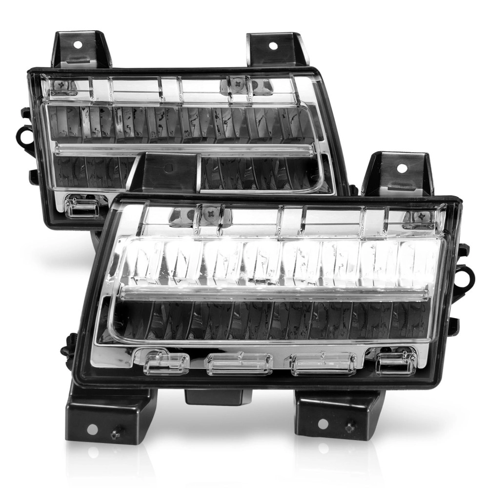 Anzo 511086 - LED Fender Turn Signal Lights w/ Sequential Turn Signal (Chrome Housing, Clear Lens)