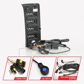 Anzo 511089X - Full LED DRL Vent Lights w/ DRL Switchback, Initiation & Sequential Turn Signal (Black Housing, Clear Lens)