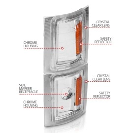 Anzo 521041 - Corner Lights w/ Amber Reflector (Chrome Housing, Clear Lens)