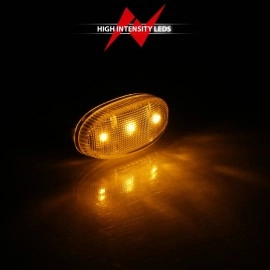 Anzo 861108 - LED Dually Fender Lights (2 Red & 2 Amber) (Chrome Housing, Clear Lens)