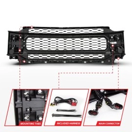Anzo 901029 - Nexum Series Black LED Grille w/ Ignition Initiation & Running Light Bar