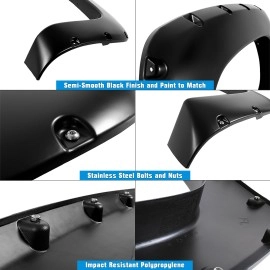 APS FF03BJC8SK - Pocket Dimple Style Smooth Black Fender Flares