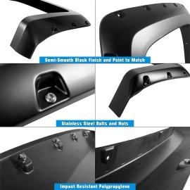 APS FF03BJE0SK - Pocket Dimple Style Smooth Black Fender Flares