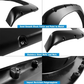 APS FF03BJJ1SK - Pocket Dimple Style Smooth Black Fender Flares