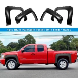 APS FF03BJJ4SK - Pocket Dimple Style Smooth Black Fender Flares