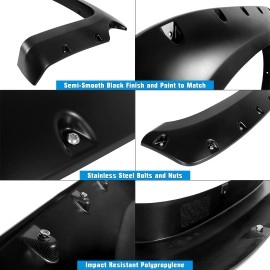 APS FF03BJJ6SK - Pocket Dimple Style Smooth Black Fender Flares