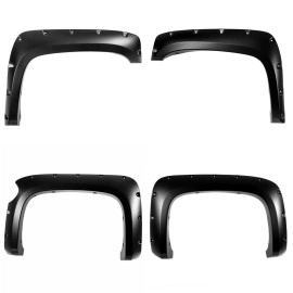 APS FF03BJJ6SK - Pocket Dimple Style Smooth Black Fender Flares