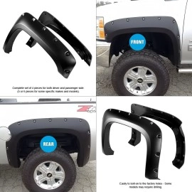 APS FF03BJJ6SK - Pocket Dimple Style Smooth Black Fender Flares