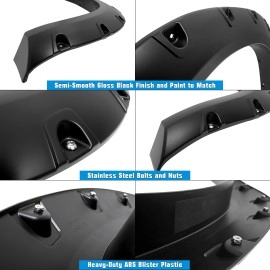 APS FF04BAA0SK - Pocket Dimple Style Smooth Black Fender Flares