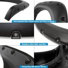 APS FF04BJA3SK - Pocket Dimple Style Smooth Black Fender Flares