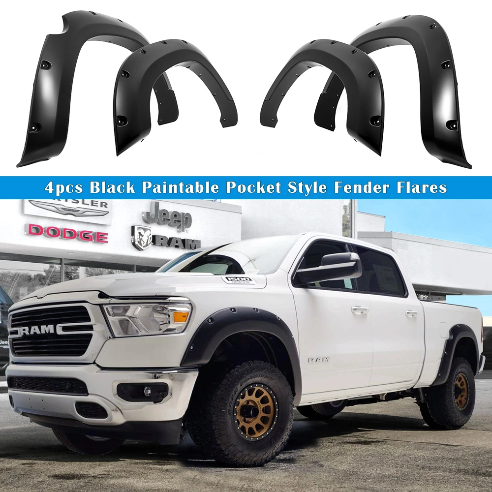 APS FF04BJA9SK - Pocket Dimple Style Smooth Black Fender Flares