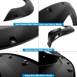 APS FF04BJA9SK - Pocket Dimple Style Smooth Black Fender Flares