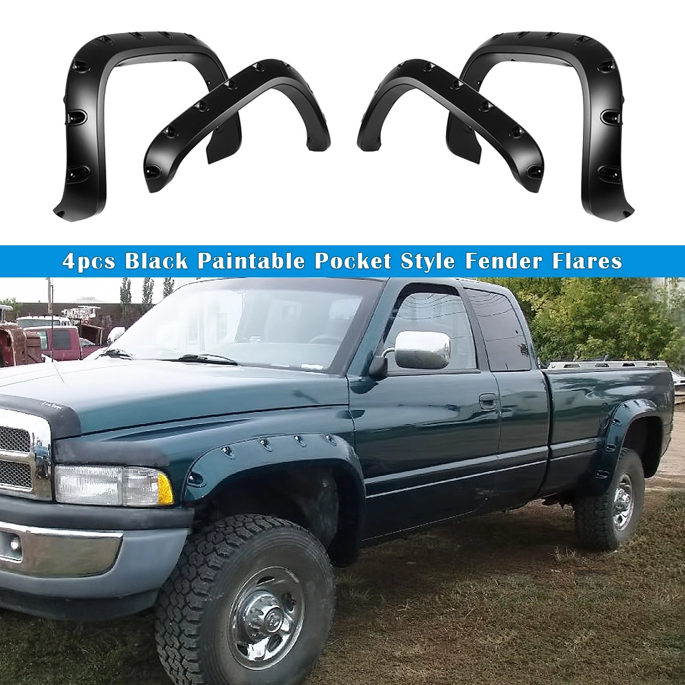 APS FF04BJC7SK - Pocket Dimple Style Smooth Black Fender Flares