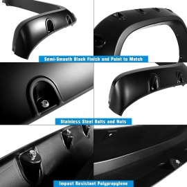 APS FF04BJC7SK - Pocket Dimple Style Smooth Black Fender Flares