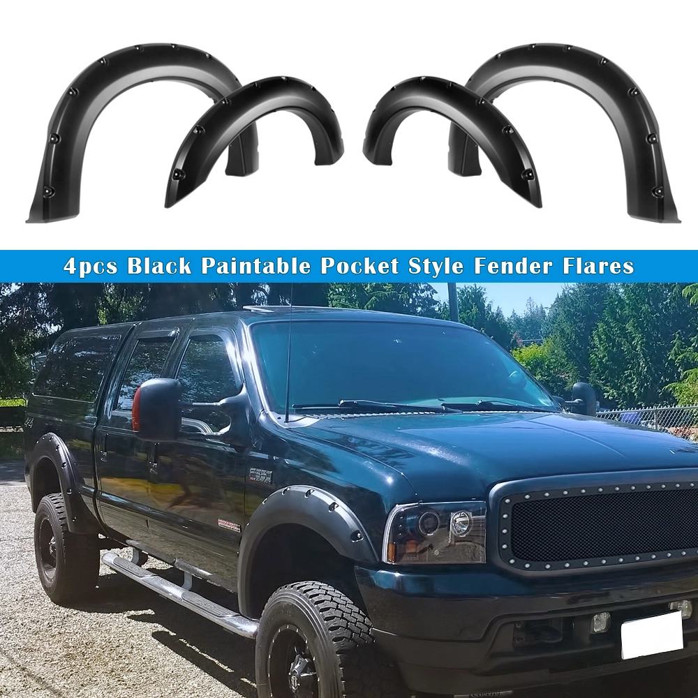 APS FF06BJA4SK - Pocket Dimple Style Smooth Black Fender Flares
