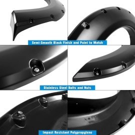 APS FF06BJA4SK - Pocket Dimple Style Smooth Black Fender Flares