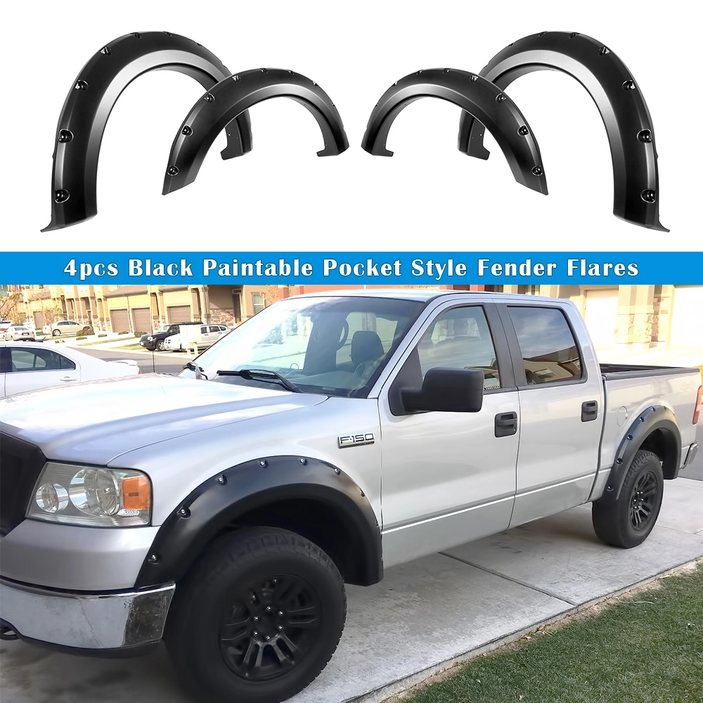 APS FF06BJD1SK - Pocket Dimple Style Smooth Black Fender Flares