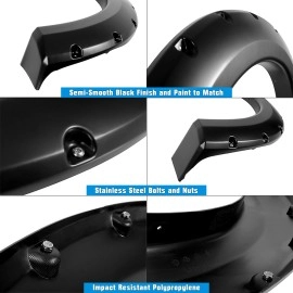 APS FF06BJD1SK - Pocket Dimple Style Smooth Black Fender Flares