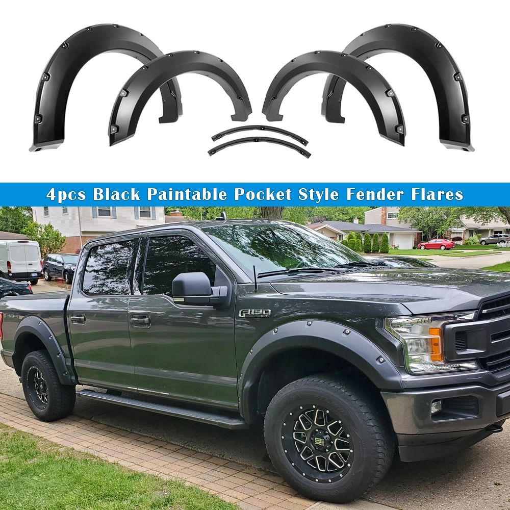 APS FF06BJF2SK - Pocket Dimple Style Smooth Black Fender Flares