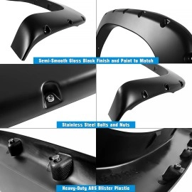 APS FF06BJF2SK - Pocket Dimple Style Smooth Black Fender Flares