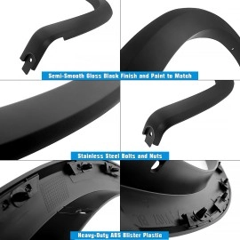 APS FF06RJE2SK - Rugged/ OE Style Smooth Black Fender Flares