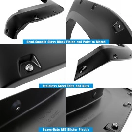 APS FF20BJD5SK - Rugged/ OE Style Smooth Black Fender Flares