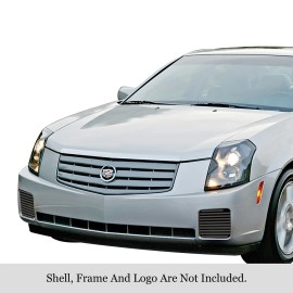 APS GR01FEH12J - Black Stainless Steel Fog Light Cover Horizontal Billet Grille
