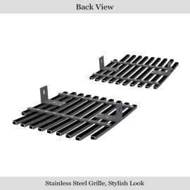 APS GR01FEH12J - Black Stainless Steel Fog Light Cover Horizontal Billet Grille