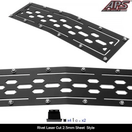 APS GR03DFC19D - Black Stainless Steel Lower Bumper Double Layer Laser Cut Sheet Grille