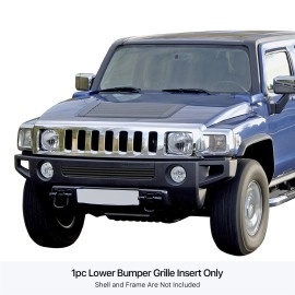 APS GR03FEB46J - Black Stainless Steel Lower Bumper Horizontal Billet Grille