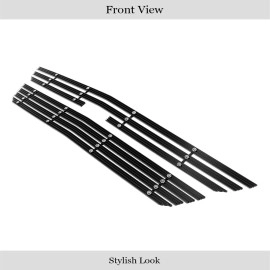 APS GR03FFC16U - Black Aluminum Main Upper 20mm Horizontal Billet Grille w/ Rivet