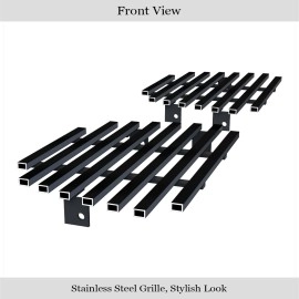 APS GR03FFD67J - Black Stainless Steel Tow Hook Horizontal Billet Grille