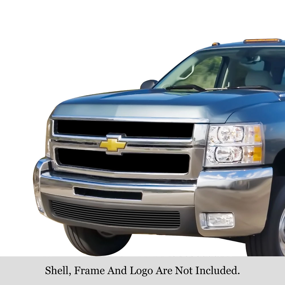 APS GR03FFE88J - Black Stainless Steel Lower Bumper Horizontal Billet Grille