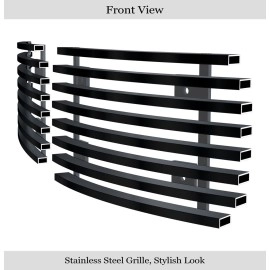 APS GR03FFJ24J - Black Stainless Steel Fog Light Cover Horizontal Billet Grille