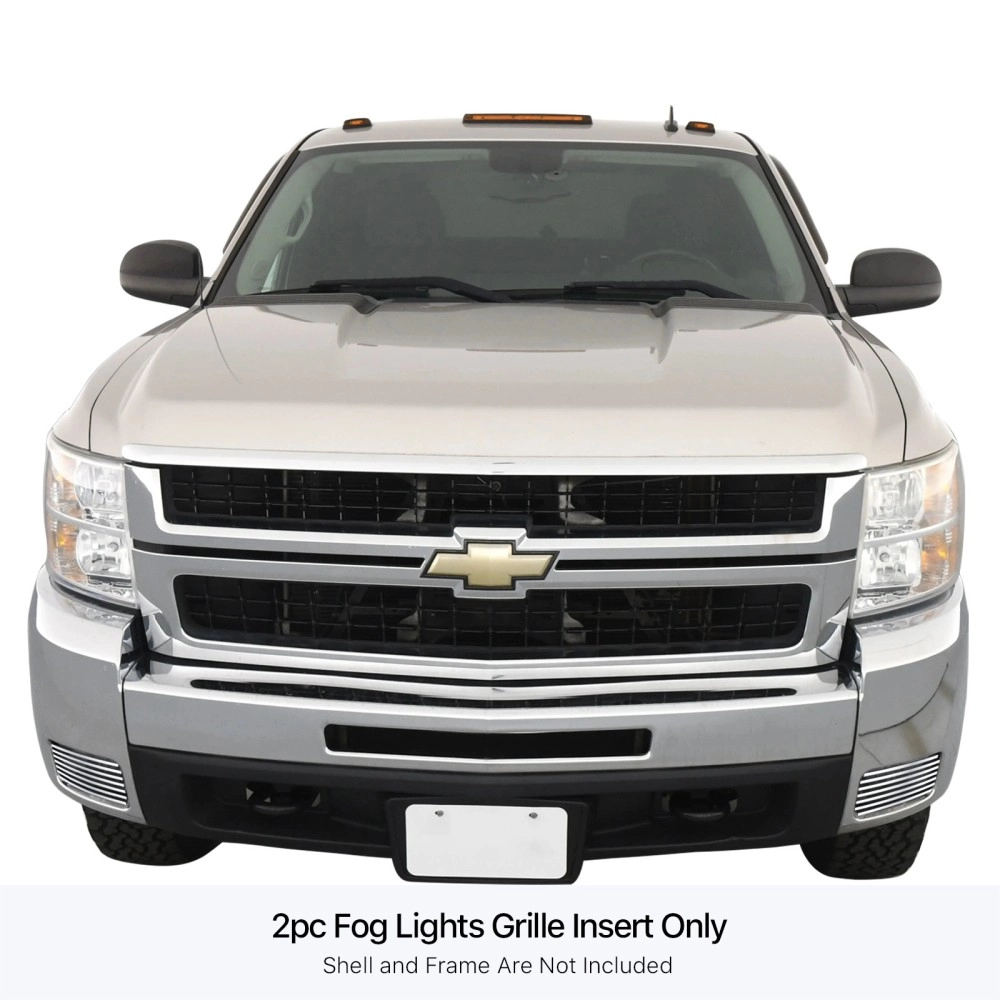 APS GR03FFJ24S - Polished Stainless Steel Fog Light Cover Horizontal Billet Grille