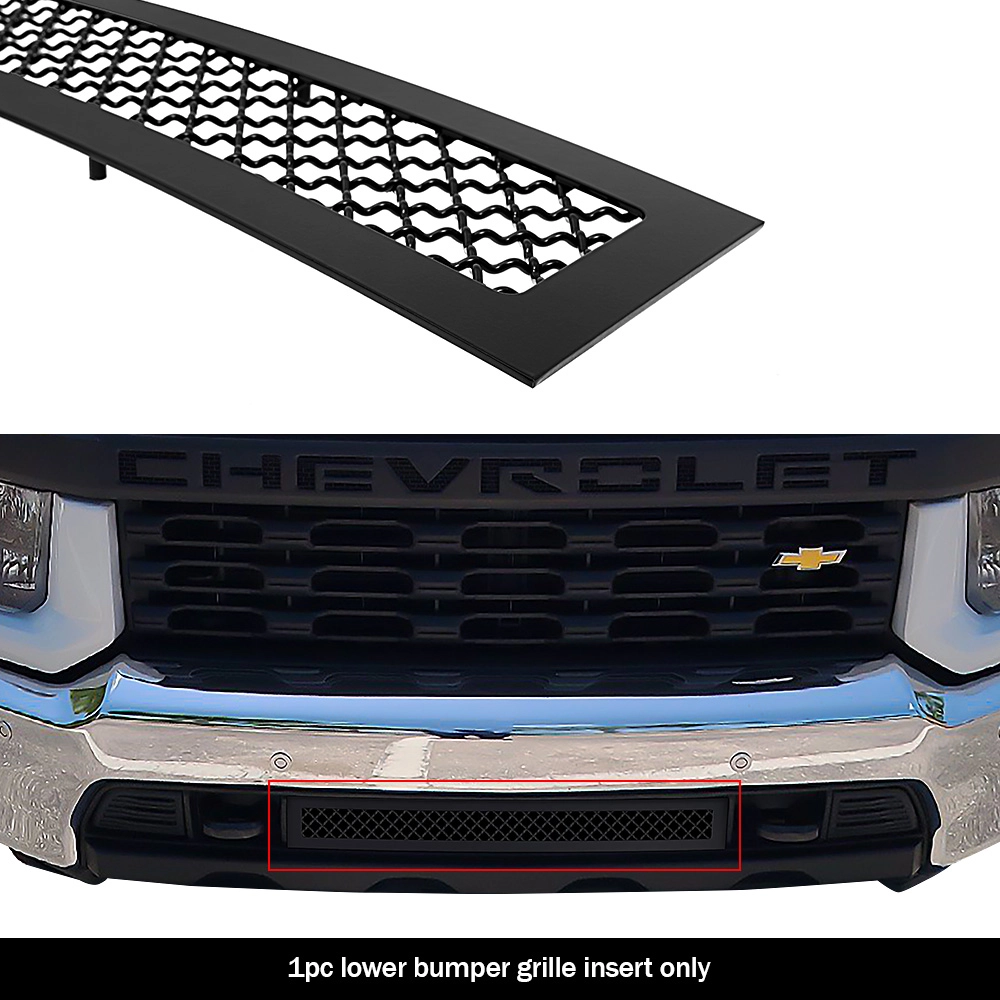 APS GR03GEJ14K - Black Stainless Steel Lower Bumper 2.5mm Wire Mesh Grille