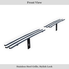 APS GR03HEC02S - Polished Stainless Steel Top Bumper Horizontal Billet Grille