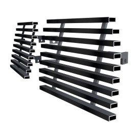 APS GR03HEC03J - Black Stainless Steel Tow Hook Horizontal Billet Grille