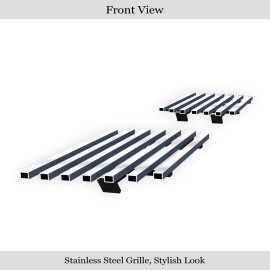 APS GR03HEC03S - Polished Stainless Steel Tow Hook Horizontal Billet Grille