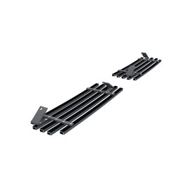 APS GR03HEJ27J - Black Stainless Steel Tow Hook Horizontal Billet Grille
