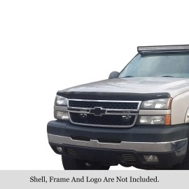 APS GR03HGI44J - Black Stainless Steel Top Bumper + Tow Hook Horizontal Billet Grille