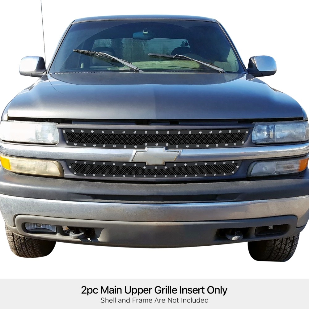 APS GR03LEG02H - Black Stainless Steel Main Upper 1.8mm Wire Mesh Grille w/ Rivet