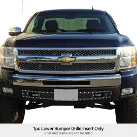 APS GR03LEG67H - Black Stainless Steel Lower Bumper 1.8mm Wire Mesh Grille w/ Rivet