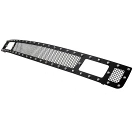 APS GR03LEG67H - Black Stainless Steel Lower Bumper 1.8mm Wire Mesh Grille w/ Rivet